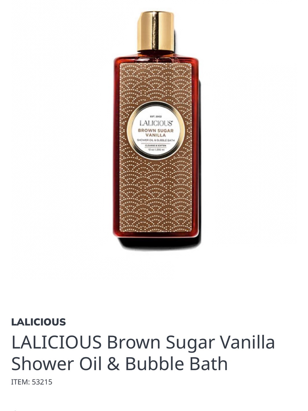 Brown Sugar Vanilla Shower Oil & Bubble Bath - Brown